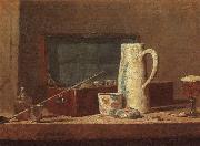 Jean Baptiste Simeon Chardin Pipes and Drinking Pitcher France oil painting reproduction